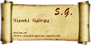 Sipeki György névjegykártya